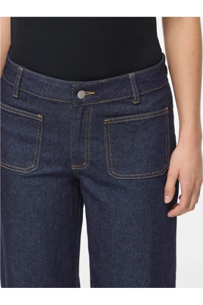 pantalon vaquero azul marino bolsillos delante viflorie vila mujer