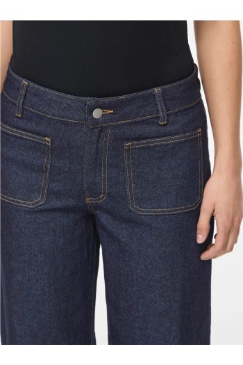 pantalon vaquero azul marino bolsillos delante viflorie vila mujer