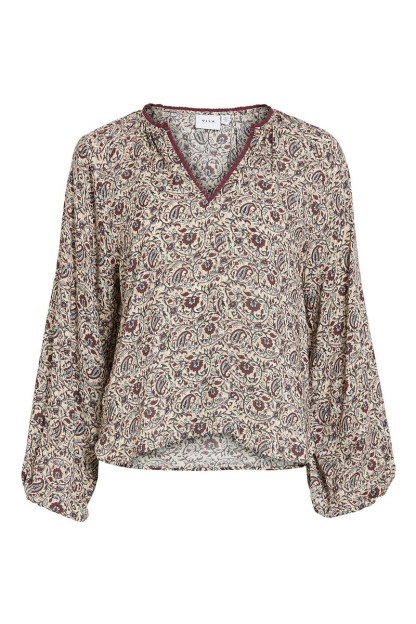 camisa flores granate vimuranda vila mujer