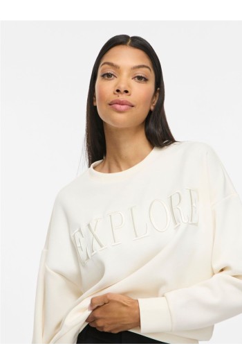 sudadera beige vireflect vila mujer