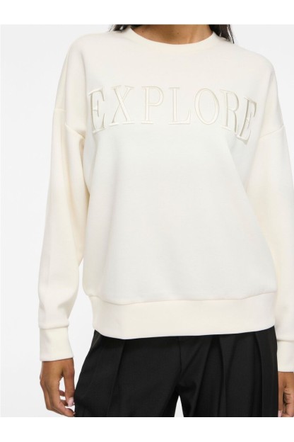 sudadera beige vireflect vila mujer