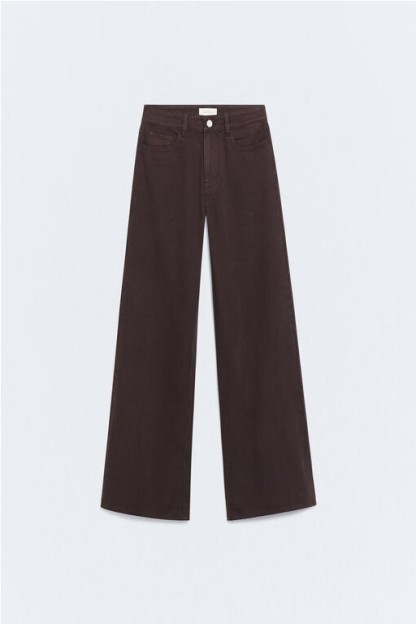 Pantalon ancho tiro medio en color marron de mujer ESE O ESE