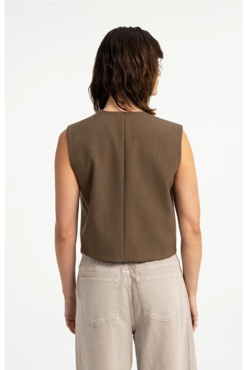 chaleco cruzado verde oliva yaya mujer