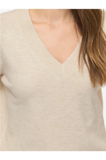 jersey de punto beige viliga vila mujer