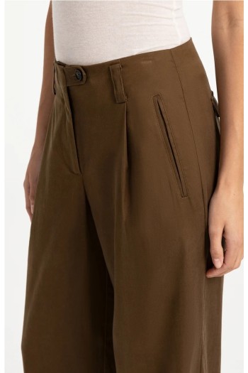 pantalon ancho marron yaya mujer