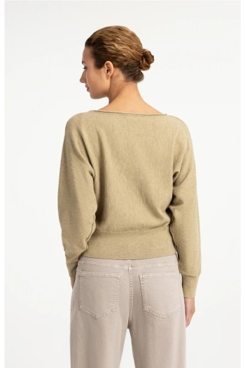 jersey cuello barco beige yaya mujer