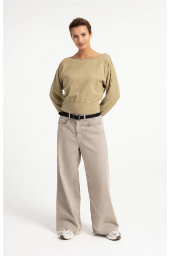 jersey cuello barco beige yaya mujer
