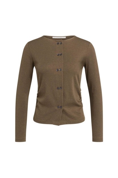 chaqueta de punto doble boton maron yaya
