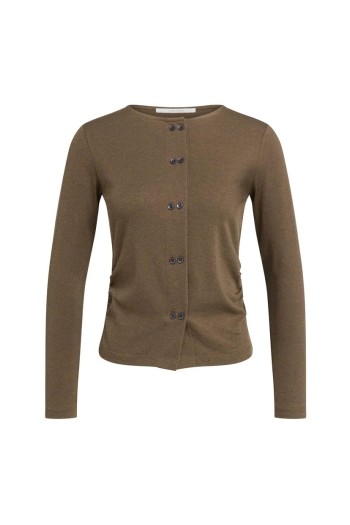 chaqueta de punto doble boton maron yaya