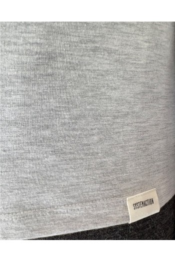 camiseta basica gris manga larga system action mujer
