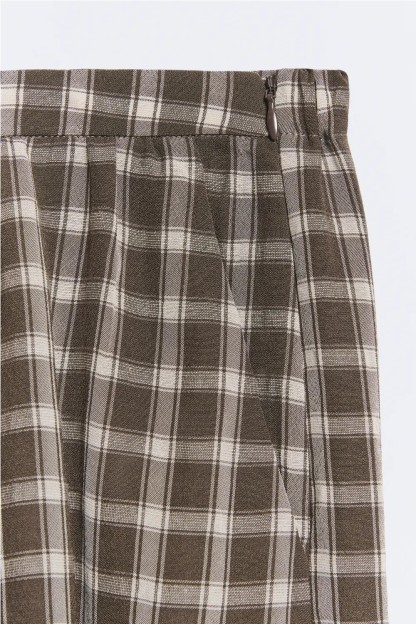 pantalon cuadros bombacho marron luxor checks ese o ese mujer 2