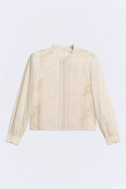 camisa celestina crudo bordados mujer ese o ese
