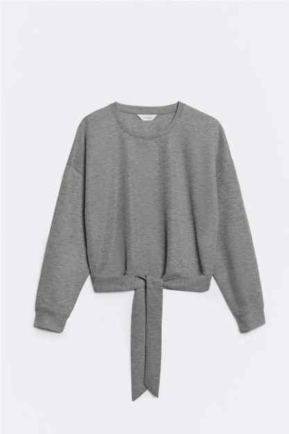 sudadera gris basica lazo dalphine ese o ese