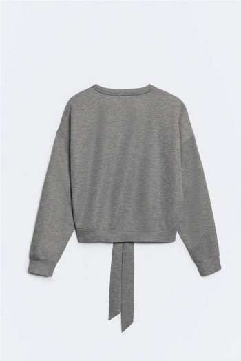 sudadera gris basica lazo dalphine ese o ese