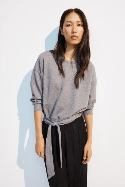 sudadera gris basica lazo dalphine ese o ese