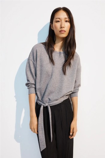 sudadera gris basica lazo dalphine ese o ese