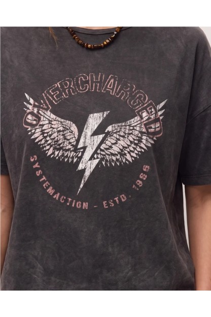 camiseta oversize alas system action mujer