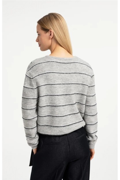 chaqueta de yaya mujer rayas gris 2