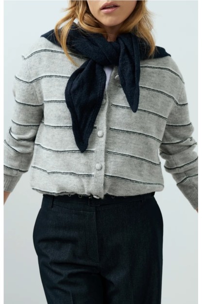 chaqueta de yaya mujer rayas gris