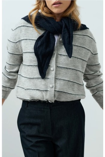 chaqueta de yaya mujer rayas gris