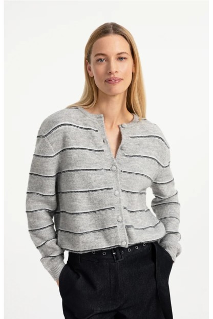 chaqueta de yaya mujer rayas gris