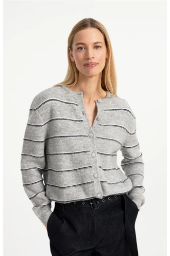 chaqueta de yaya mujer rayas gris