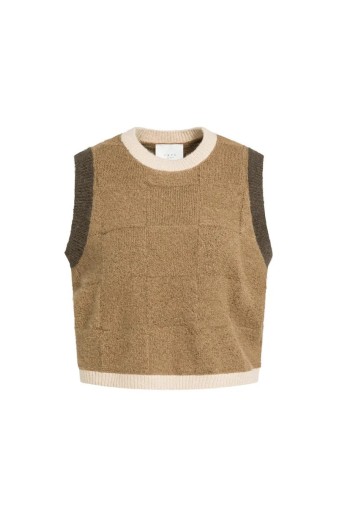 chaleco marron contraste mujer yaya