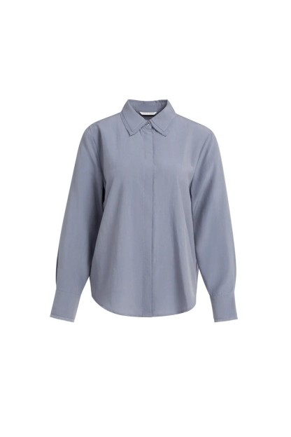 blusa color artico con detalle cuello yaya mujer