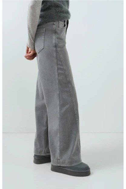 vaqueros pernera ancha color gris mujer yaya 2