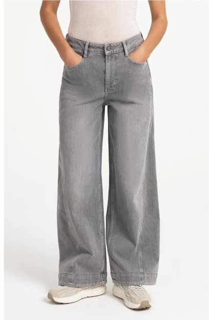 vaqueros pernera ancha color gris mujer yaya