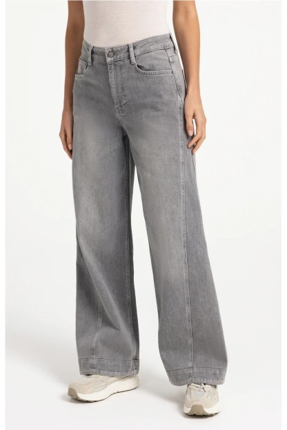 vaqueros pernera ancha color gris mujer yaya