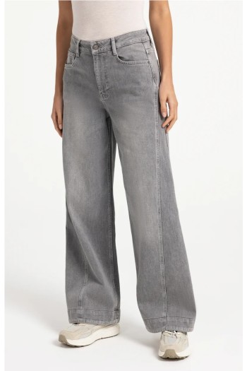 vaqueros pernera ancha color gris mujer yaya