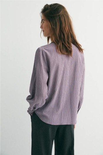 camisa medine vichy mujer granate ese o ese