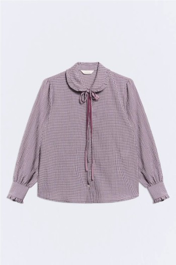 camisa medine vichy mujer granate ese o ese