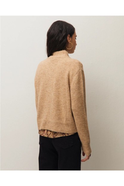 cardigan con lazada en el cuello color beige systemaction mujer 2