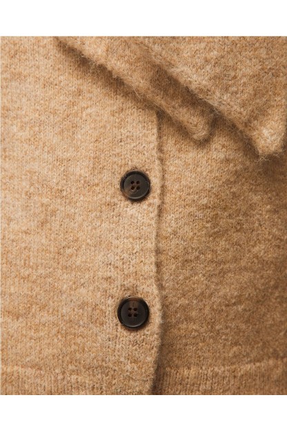 cardigan con lazada en el cuello color beige systemaction mujer