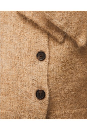 cardigan con lazada en el cuello color beige systemaction mujer