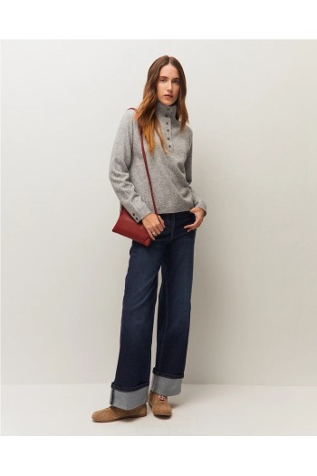 jersey cuello polo color gris systemaction mujer