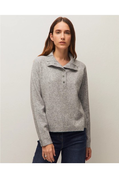 jersey cuello polo color gris systemaction mujer 2