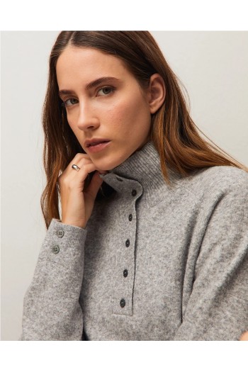 jersey cuello polo color gris systemaction mujer