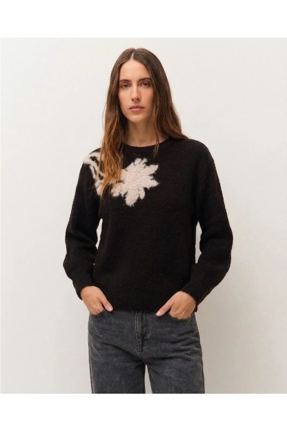 jersey jacquard colo negro systemaction mujer