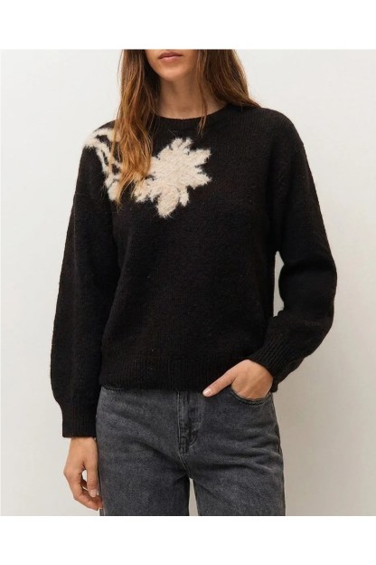 jersey jacquard colo negro systemaction mujer