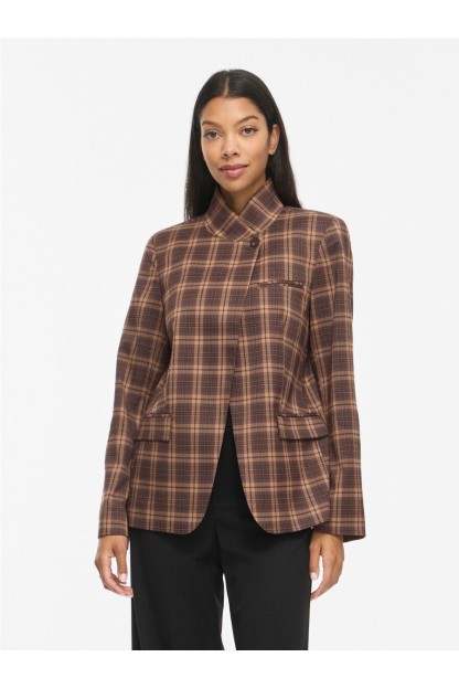 blazer visanne vila mujer cuadros marrones