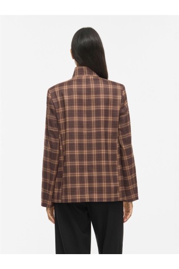 blazer visanne vila mujer cuadros marrones