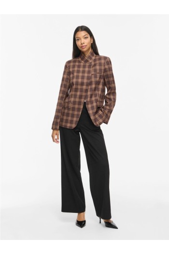 blazer visanne vila mujer cuadros marrones