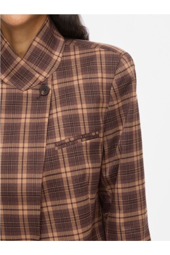 blazer visanne vila mujer cuadros marrones
