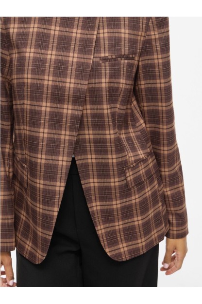 blazer visanne vila mujer cuadros marrones