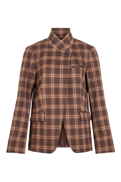 blazer visanne vila mujer cuadros marrones