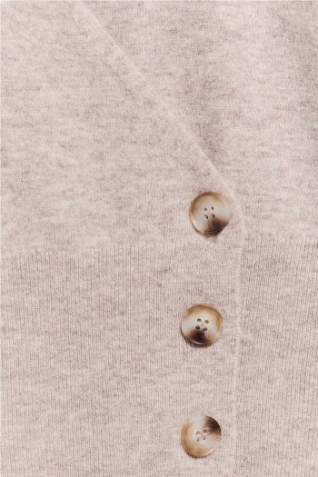 jersey beige giselle con boton lateral ese o ese mujer