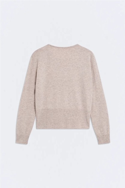 jersey beige giselle con boton lateral ese o ese mujer